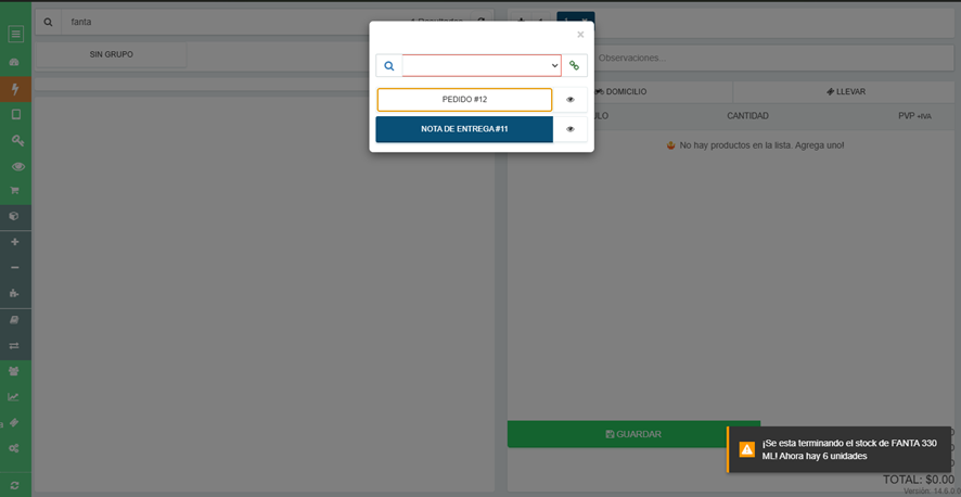 Alerta en app