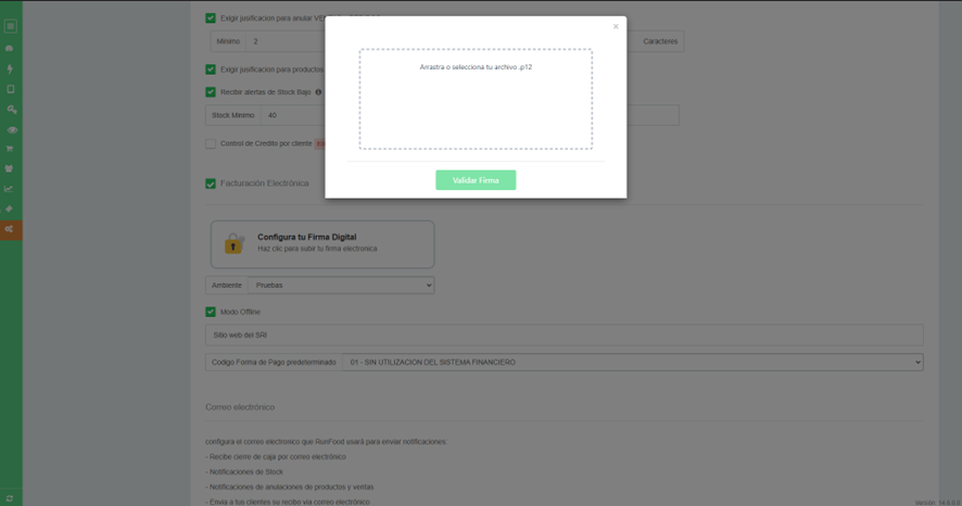 Cargar certificado